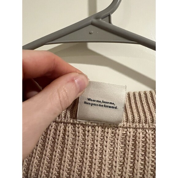 b 0 0 b Maternity Nursing Sweater Beige Organic Cotton M/L - Picture 4 of 9